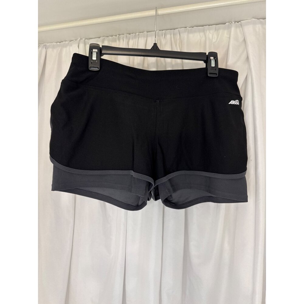 Avia Black & Gray Womens Running Shorts Size L